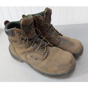 Red Wing 435 Men's Waterproof Brown Leather Work Boots EH King‎ Toe Size 8.5 D